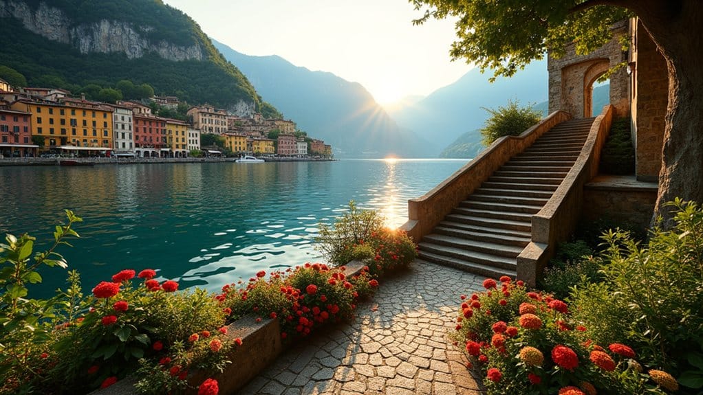 tranquil lakeside village exploration